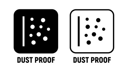 Dustproof protection icon. Dustproof black symbol protection resistant sign.