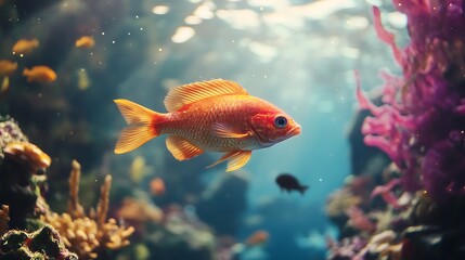 Fish Swimming Peacefully in Stunning Underwater Scene Photography
