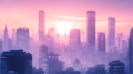 Stunning cityscape background ideal for online business meetings, featuring a corporate environment with neutral colors, perfect for professional virtual settings and enhancing video calls