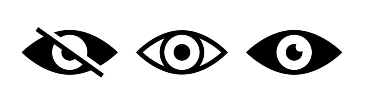 Eye password hidden view private vector icon. Hidden eye password look web icon design.