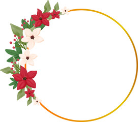 Naklejka premium flower wreath red and white
