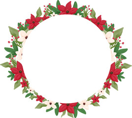 Naklejka premium flower wreath red and white