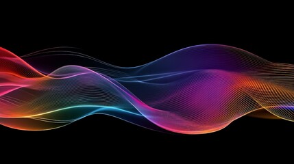 Naklejka premium Colorful Abstract Wave, intricate lines intertwining in vibrant hues, creating a dynamic sense of movement and energy, perfect for artistic and design applications