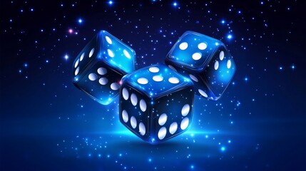 dice on blue background

