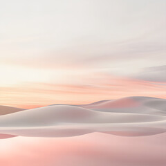 Fototapeta premium Serene Transcendent Pink Landscape with Soft Textures and Calm Reflections in Natural Light