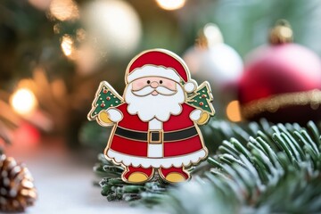 Obraz premium santa claus badge 