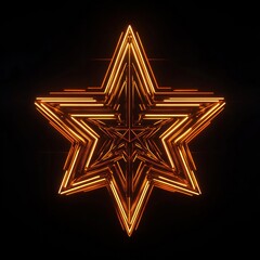 Obraz premium glowing neon star, black background