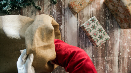 Santa Claus harm in the bag