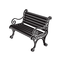 Bench silhouette vector art illustration file . 