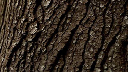 Obraz premium deeply fissured oak bark