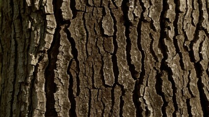 deeply fissured oak bark