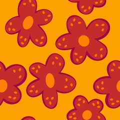 Abstract floral seamless retro flower pattern for fabrics and linens