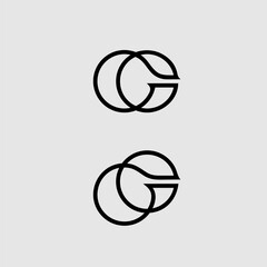 G CG OG monoline minimalist logo