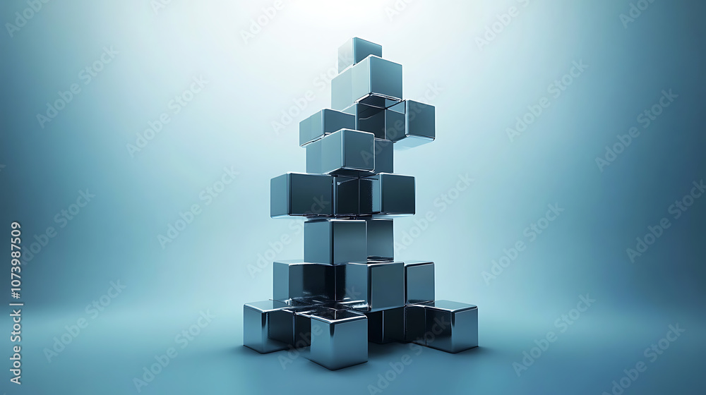 Aufkleber Abstract business hierarchy structure flowchart on virtual screen organizational mindmap