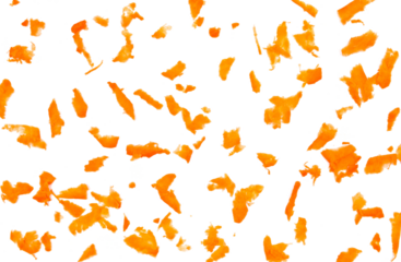 Fresh grated carrot isolated on white, background and texture