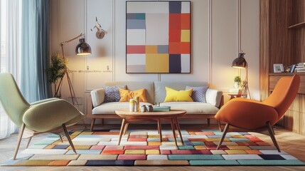 Mid Century Modern Living Room Interior Design