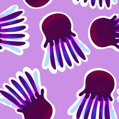 Summer animals seamless octopus pattern for wrapping paper and kids