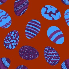 Easter seamless pattern with eggs for wallpaper and fabrics and textiles