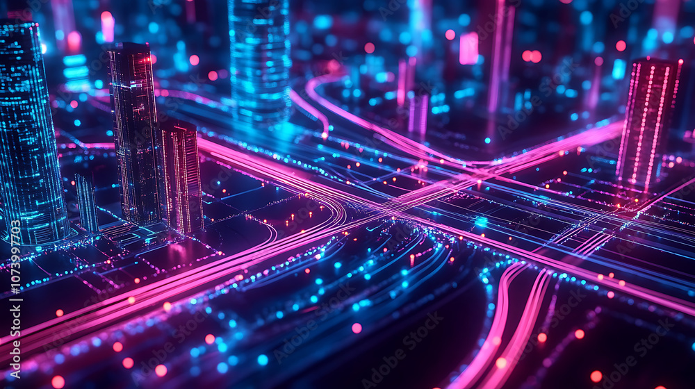 Poster digital transformation roadmap with key milestones and objectives integrating technology into busine