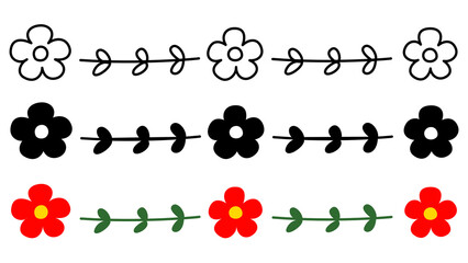 かわいい花の手描きイラスト