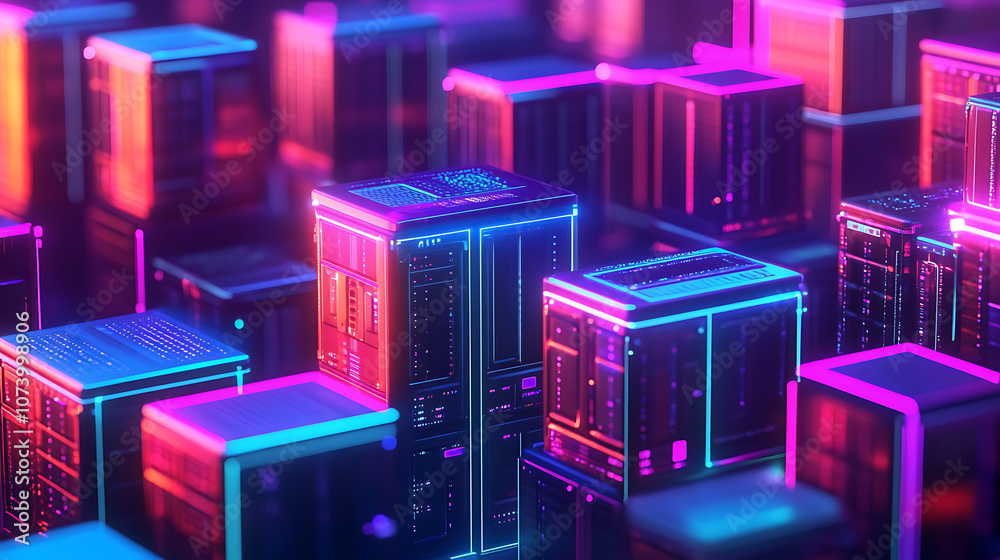 Poster kubernetes clusters orchestrating containers within data centers aigenerated concept illustration
