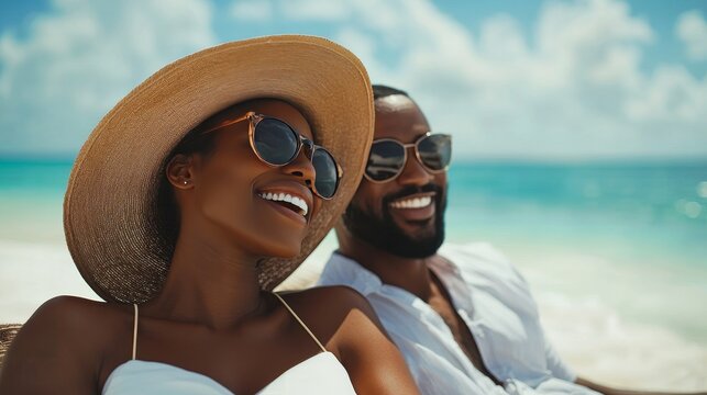 Black travelers indulging in beach getaways at luxurious resort destinations for ultimate relaxation