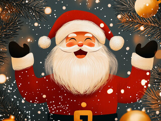 Santa Claus and Christmas tree