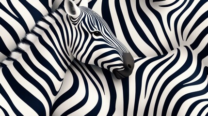 Zebra print pattern with bold, high-contrast black-and-white stripes, designed in a wavy, irregular layout. The stripes create dynamic movement and a modern, dramatic look