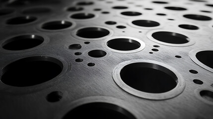 Precision punches automated machine creating uniform patterns in metal sheet industrial photo