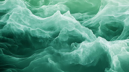 Obraz premium Soothing green waves abstract background natureinspired graphic design