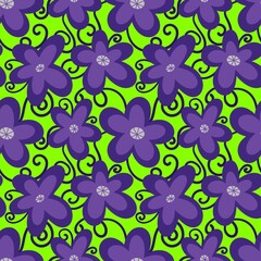 Abstract floral seamless retro flower pattern for fabrics and linens