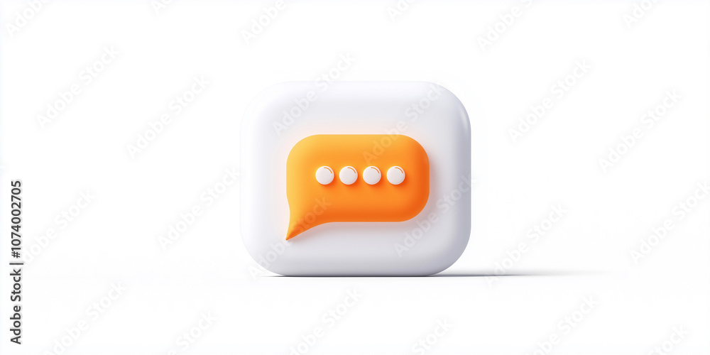 Aufkleber orange speech bubble showing ongoing conversation in messenger app