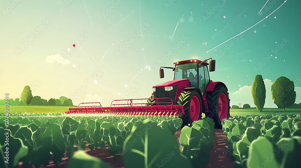 Poster smart farming precision agriculture concept advanced sensors for crop monitoring technology integrat