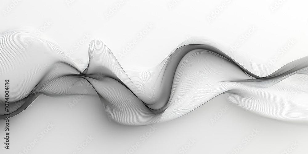 Poster abstract gray wave flowing on white background