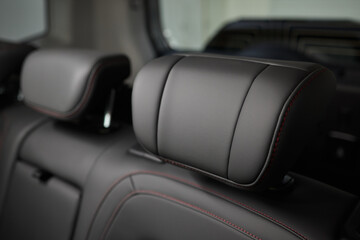 Car back seat with headrest and arm rest, a comfortable automotive fixture