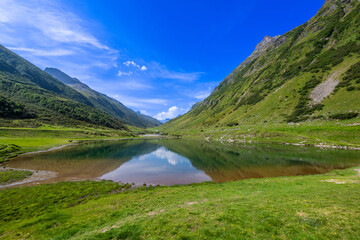 Lake along the Silvretta Hochalpenstrasse in the Paznaun Valley, State of Tirol, Austria