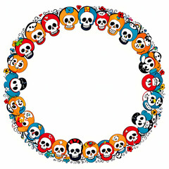 Cute skull border