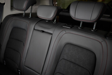 Car back seat with headrest and arm rest, a comfortable automotive fixture