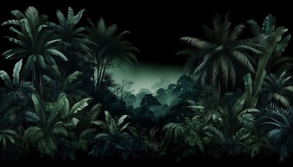  Deep green watercolor background inspired by dense jungle foliage