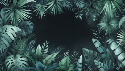  Deep green watercolor background inspired by dense jungle foliage