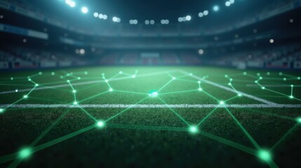 Electric Stadium Nighttime Grid Football Field Intensity