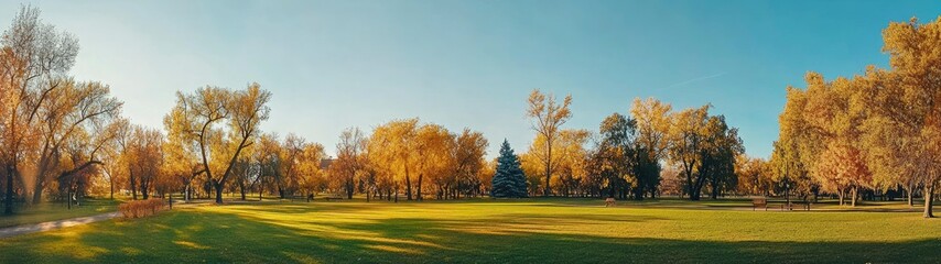 Fototapeta premium Experience the Beauty of Autumn in a Colorful Park