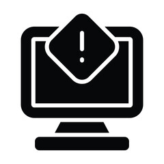  Simple Device Error glyph icon. The icon can be used for websites, print templates, presentation templates, illustrations, etc