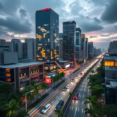 Obraz premium city cityscape at night