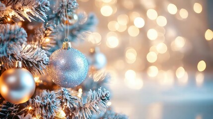 Obraz premium Sparkling Christmas Tree with Shiny Ornaments