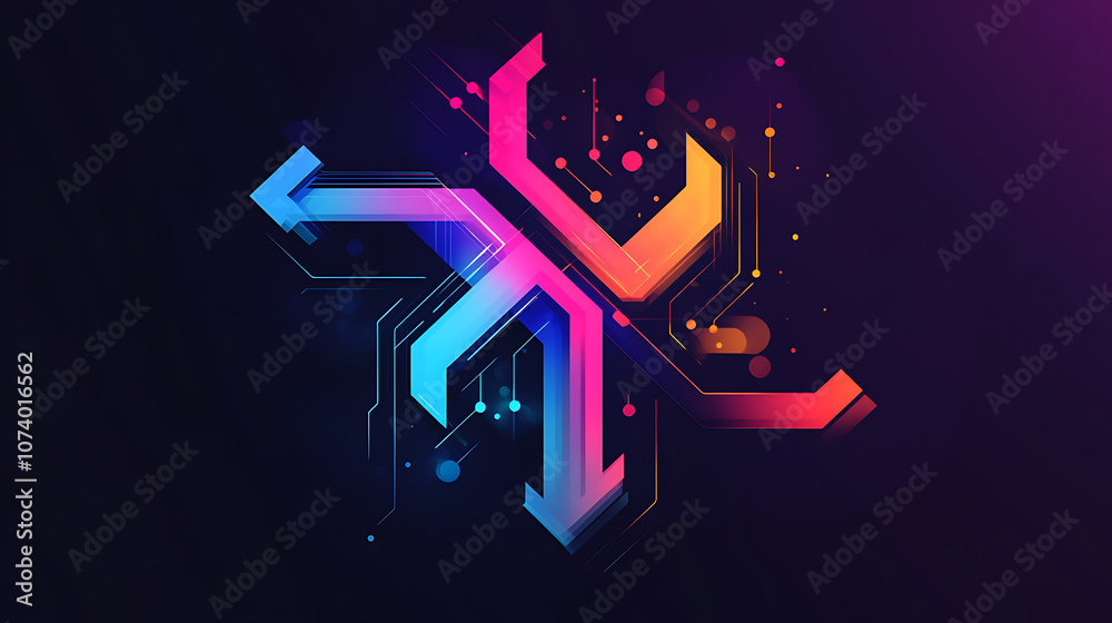Poster A simple and elegant illustration of colorful arrows moving in different directions, representing the concept of ideas flowing from one mind to another