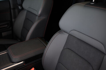 Obraz premium Discover the Stylish Car Interior with Premium Leather Seats for elegance and comfort