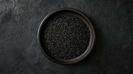 Black Sesame Seeds in Elegant Bowl Display