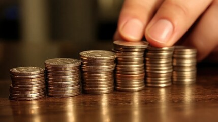 Stacked Coins Representing Financial Growth and Savings