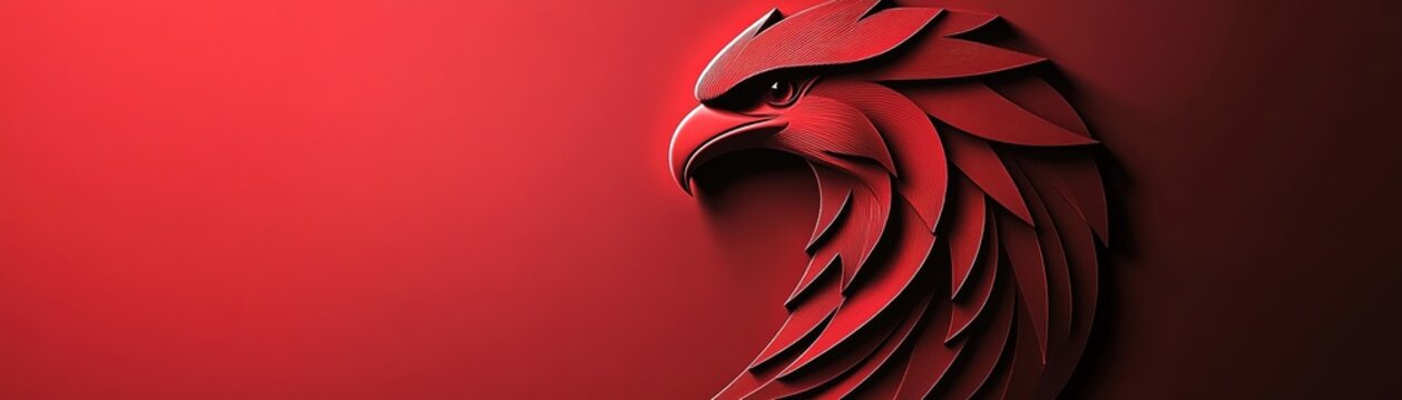 Explore the majestic design of a red hawk in modern artistry and design trends